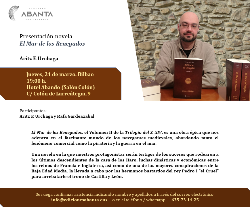 Presentación novela «El Mar de los Renegados»